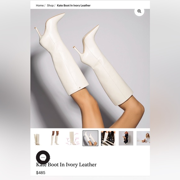 NEW $485 Larroude Kate Boot ivory leather stiletto women size 10 - Picture 3 of 12